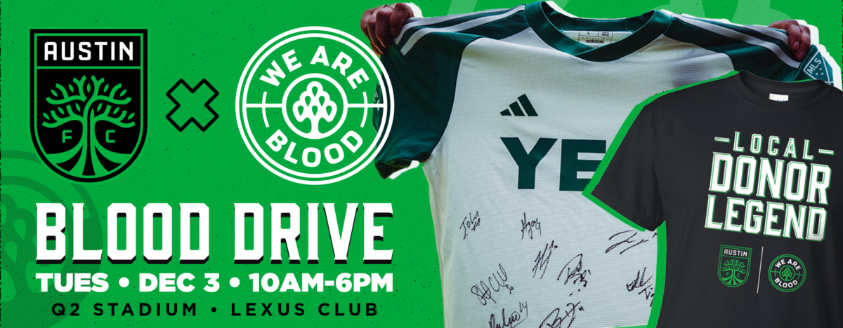 Be a Local Donor Legend at the Austin FC Blood Drive on December 3!